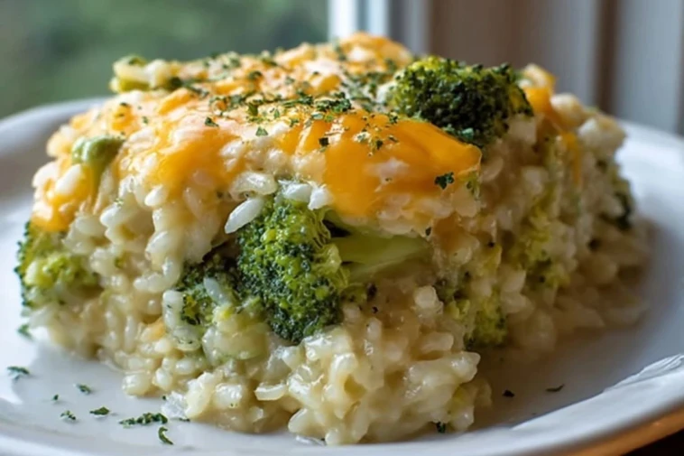 Easy Broccoli Cheese Rice Casserole