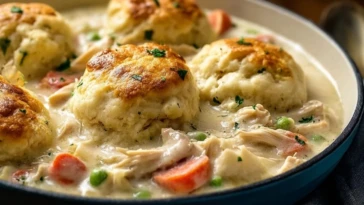 Easy Chicken and Dumplings with Biscuits