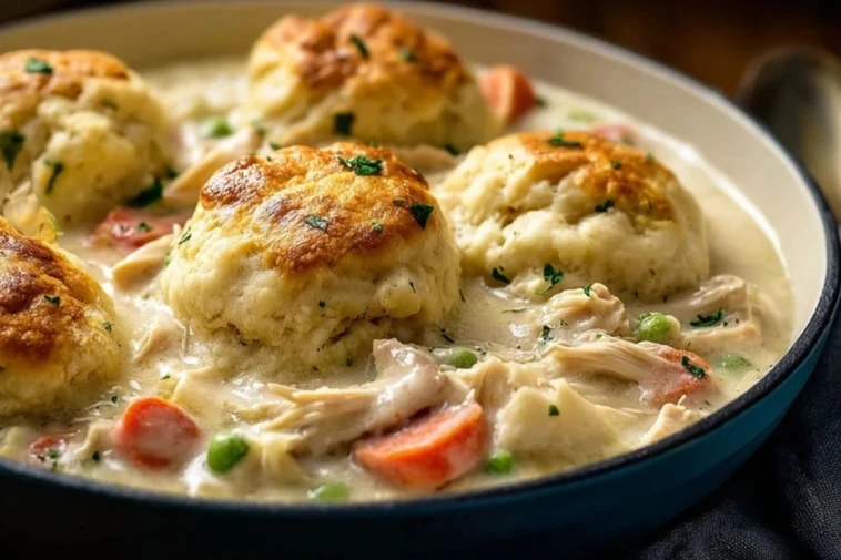 Easy Chicken and Dumplings with Biscuits