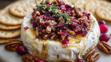 Easy Cranberry Pecan Baked Brie