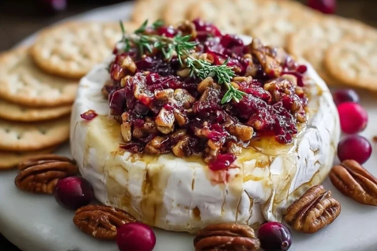 Easy Cranberry Pecan Baked Brie