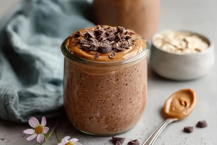 High Protein Chocolate Peanut Butter Overnight Oats