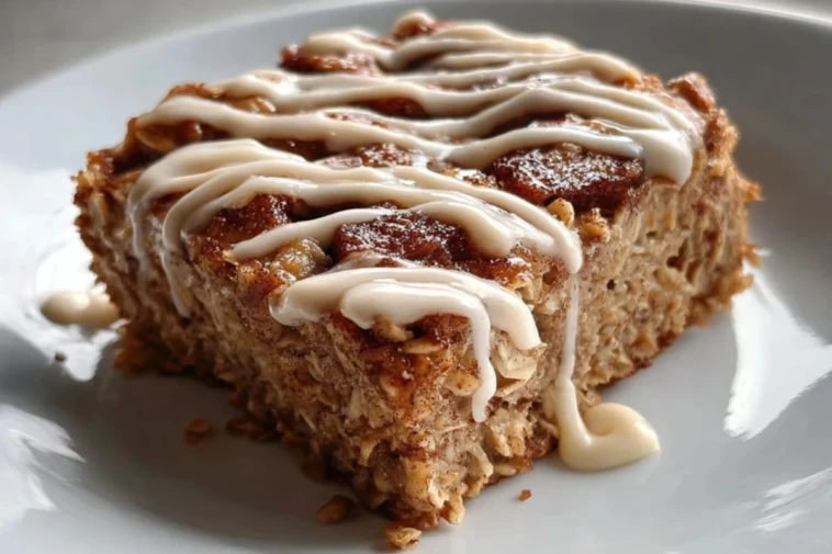 High-Protein Cinnamon Roll Baked Oatmeal