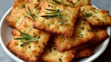 Homemade Parmesan Rosemary Crackers