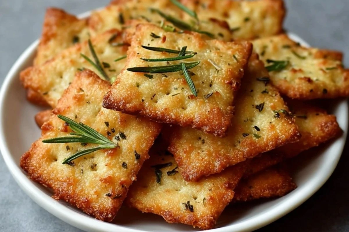 Homemade Parmesan Rosemary Crackers