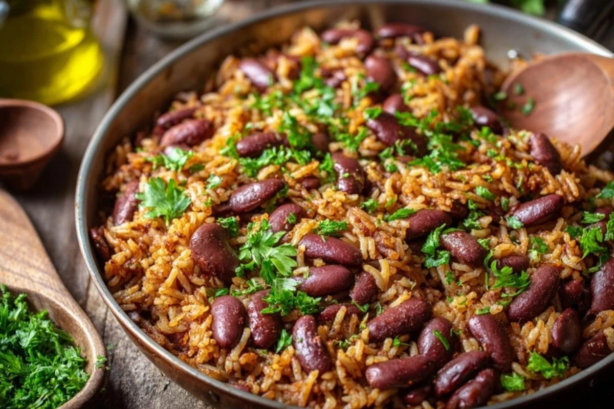 Kidney Beans and Rice Skillet with Shawarma Spices