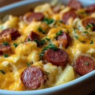 Kielbasa Sausage Cheesy Potato Casserole