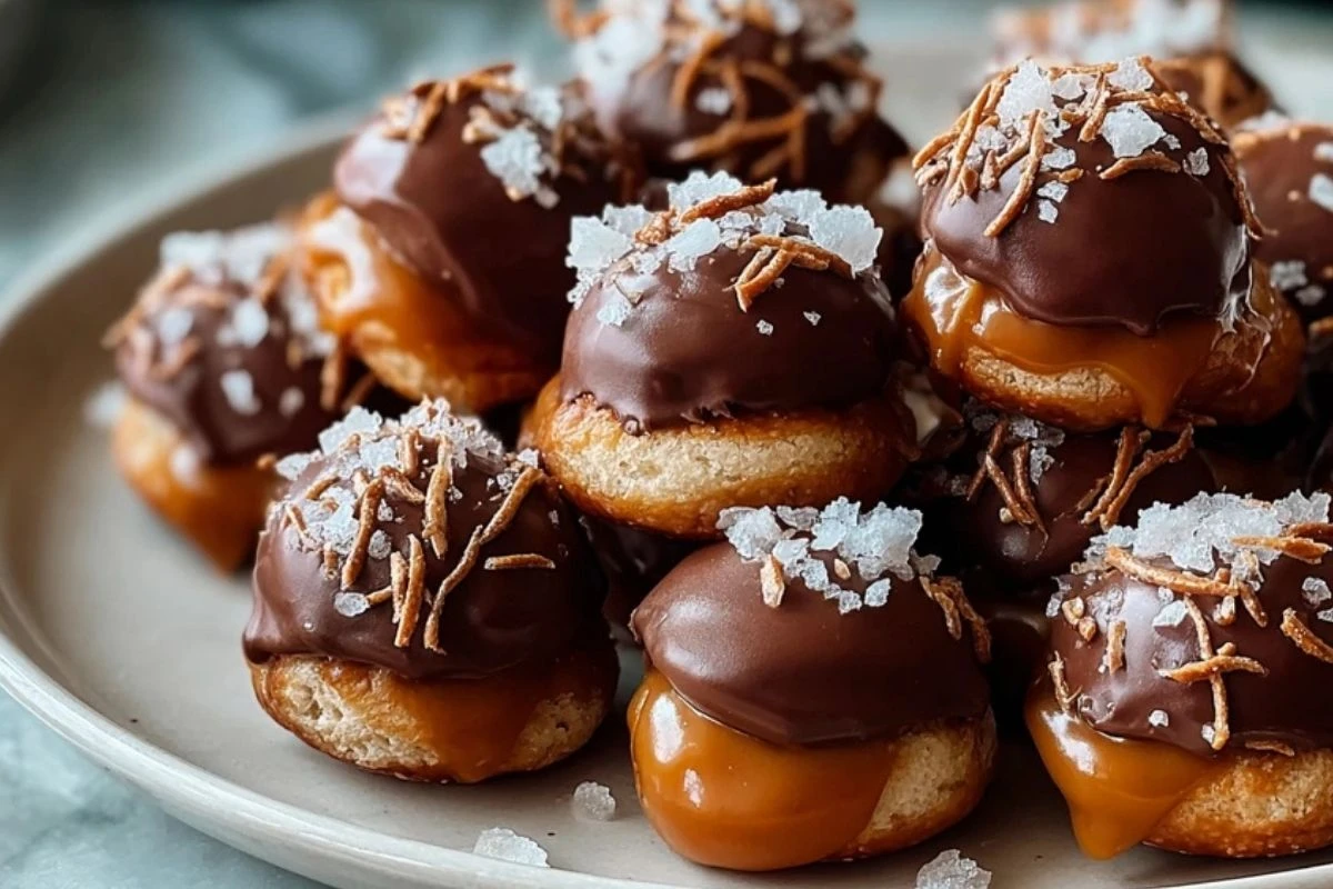 No-Bake Salted Caramel Pretzel Bites