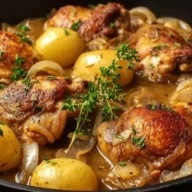 One Pan Chicken and Potatoes with Gravy