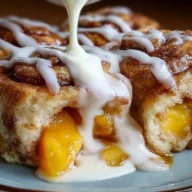 Peach Cheesecake Cinnamon Rolls