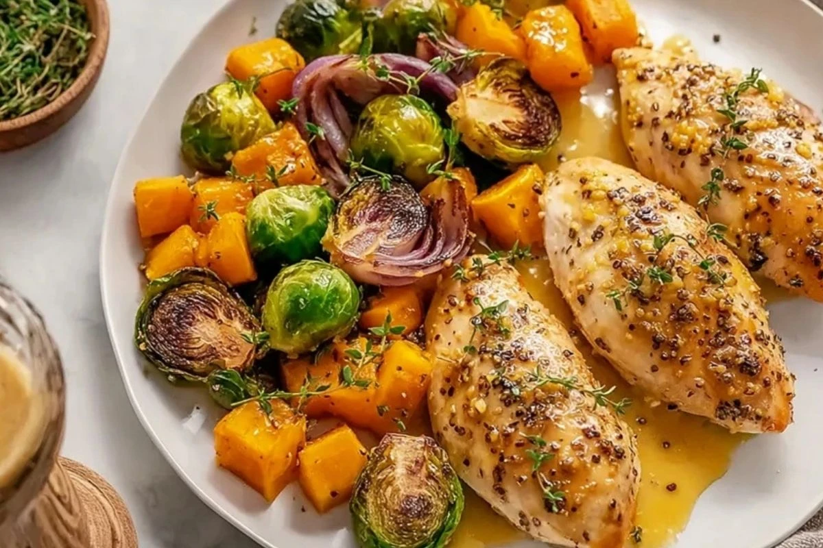 Sheet Pan Honey Dijon Chicken with Veggies