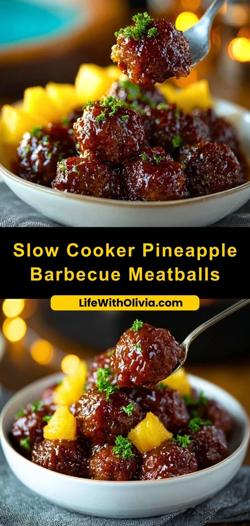 Slow Cooker Pineapple Barbecue Meatballs