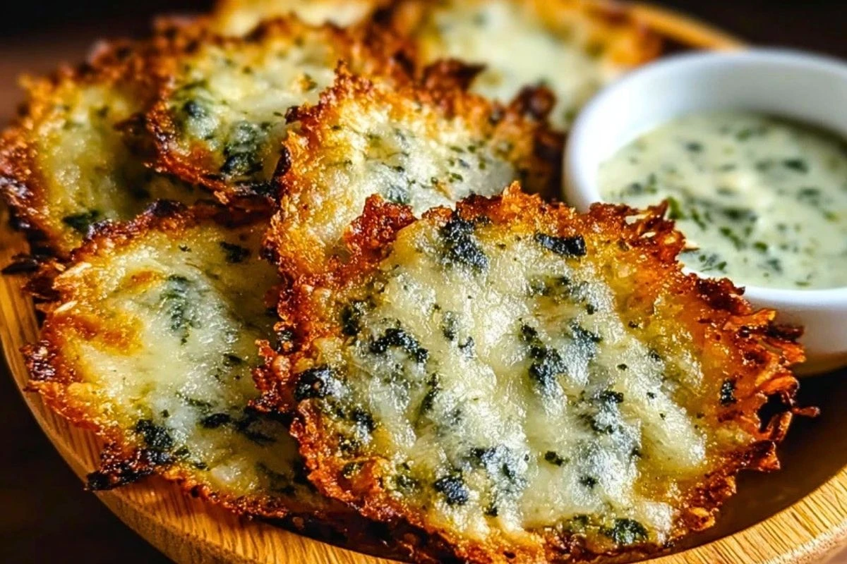 Spinach Dip Cheese Crisps