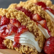 Strawberry Crunch Cheesecake Tacos