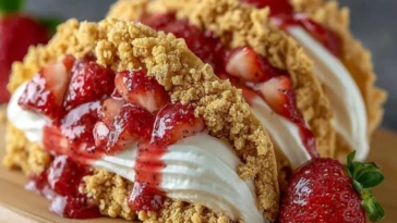 Strawberry Crunch Cheesecake Tacos