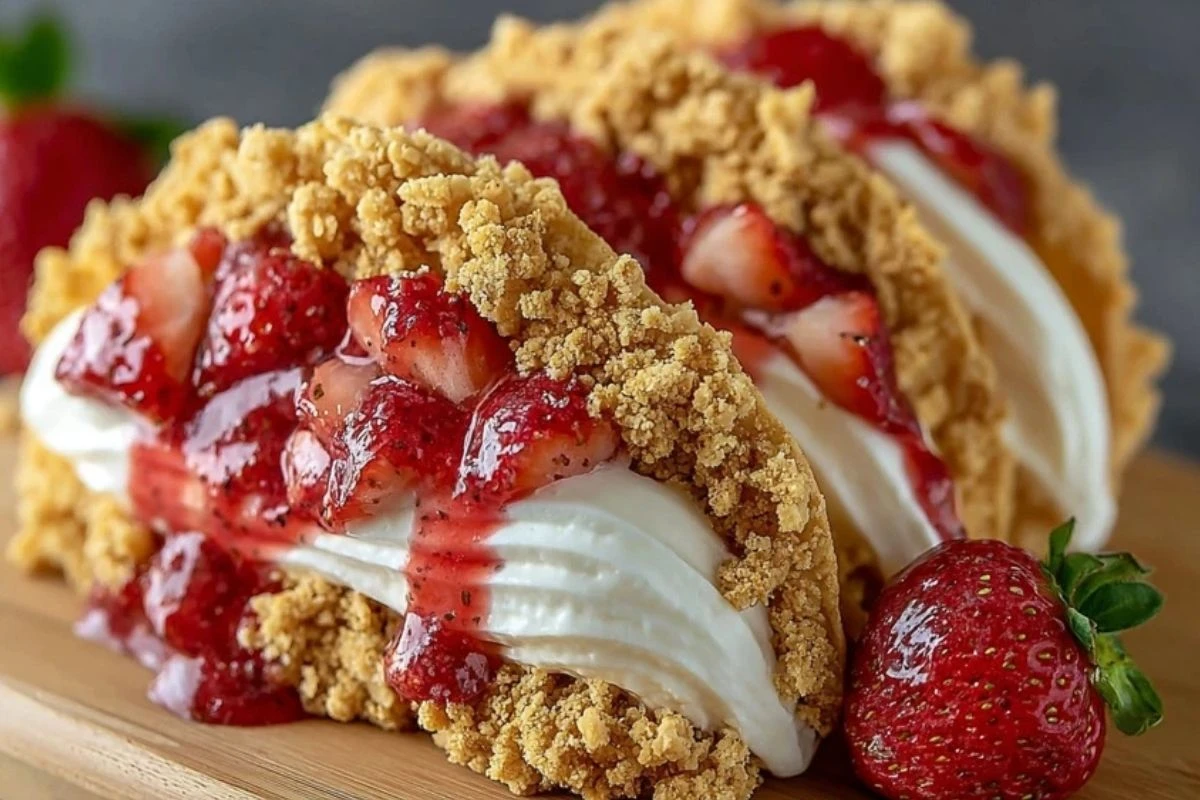 Strawberry Crunch Cheesecake Tacos