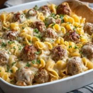 Swedish Meatball Pasta Bake