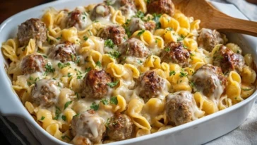 Swedish Meatball Pasta Bake