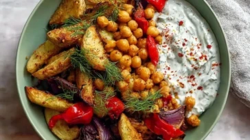 Vegan Mediterranean Roasted Vegetables Bowl