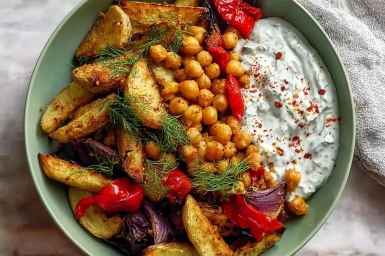 Vegan Mediterranean Roasted Vegetables Bowl