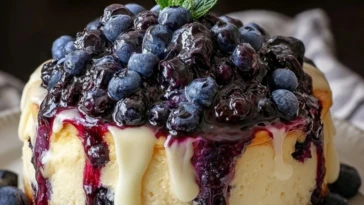 White Chocolate Blueberry Cheesecake
