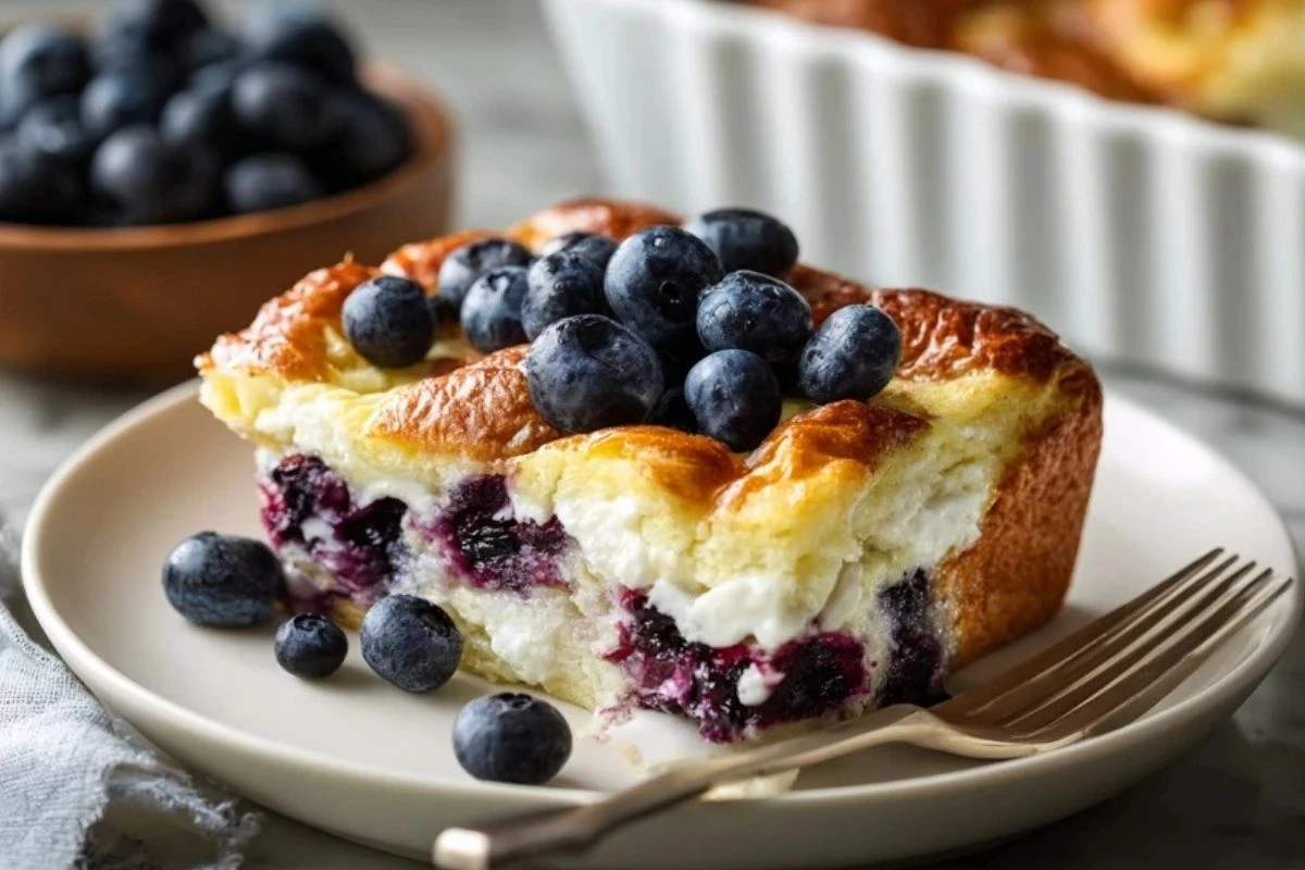 Blueberry Cottage Cheese Breakfast Bake