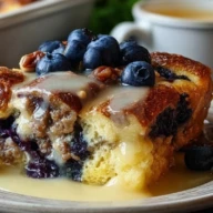 Blueberry Sausage Pancake Casserole