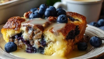 Blueberry Sausage Pancake Casserole