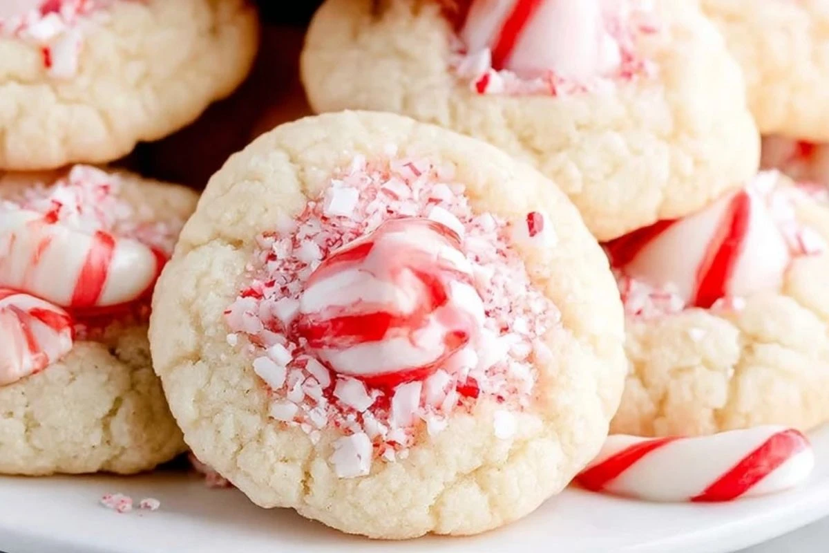 Candy Cane Kiss Cookies