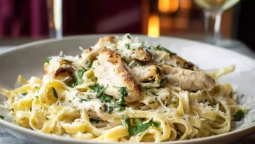 Cheesy One Pot Chicken Alfredo Pasta