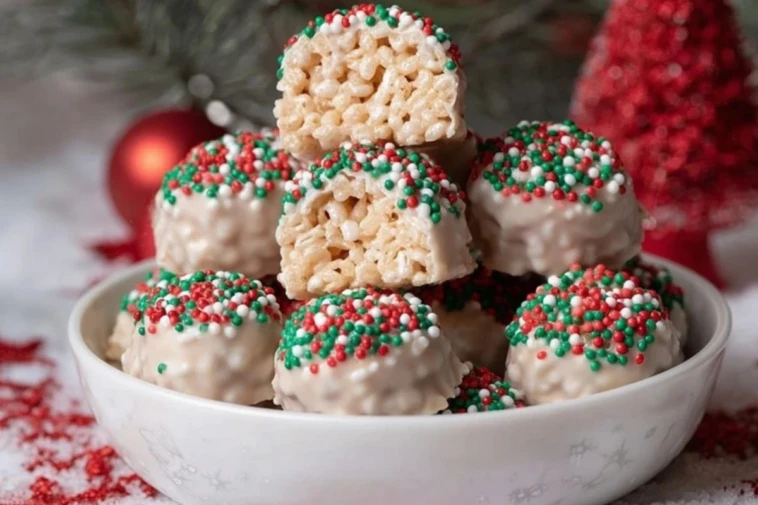 Christmas Rice Crispy Treats With Sprinkles
