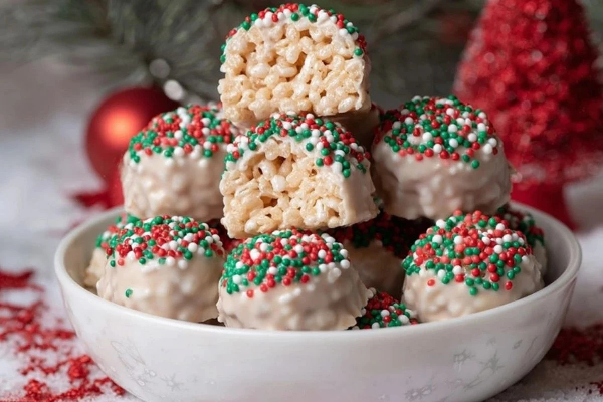 Christmas Rice Crispy Treats With Sprinkles