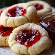 Christmas Thumbprint Cookies with Raspberry Jam