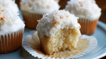 Coconut Snowball Cupcakes