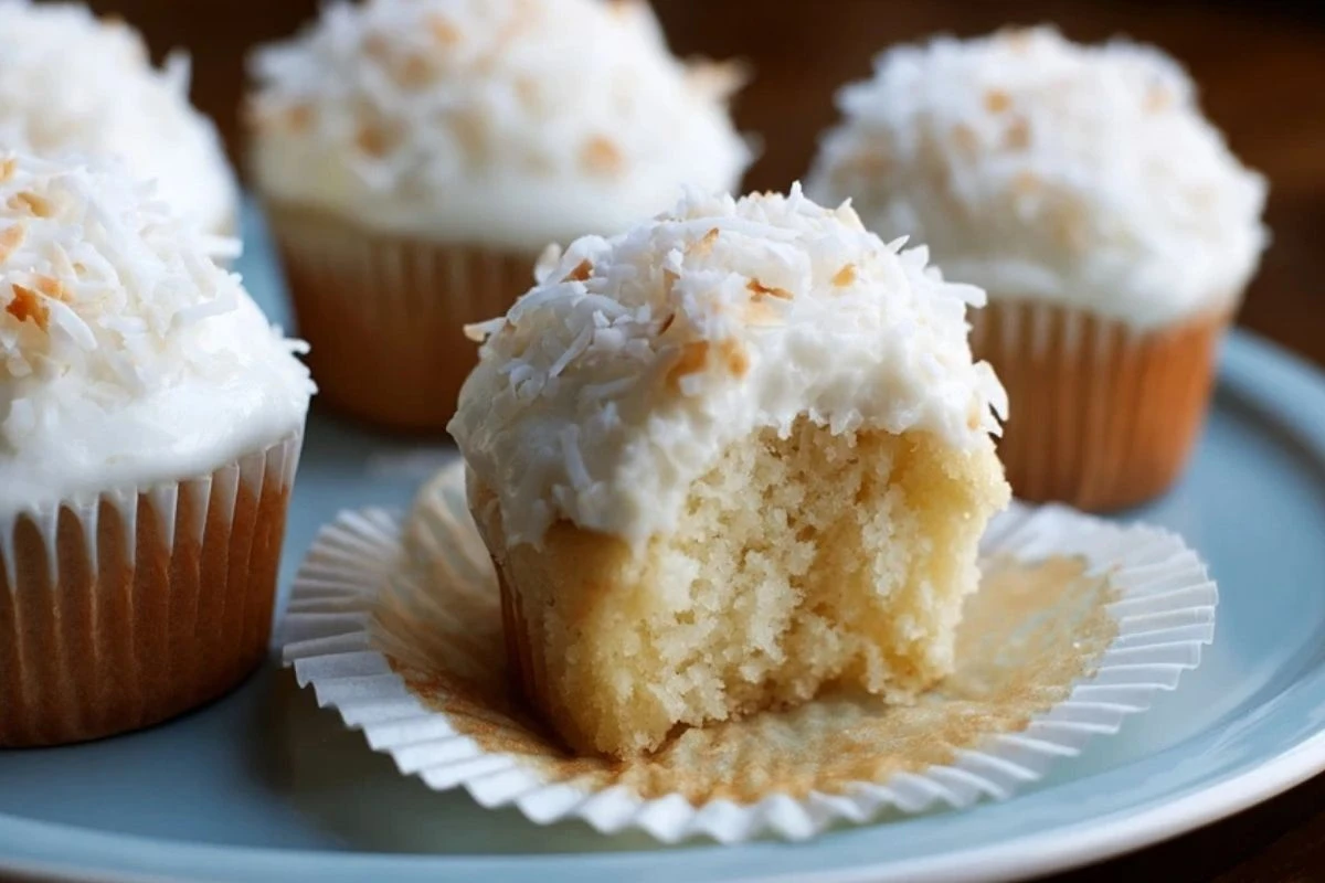 Coconut Snowball Cupcakes