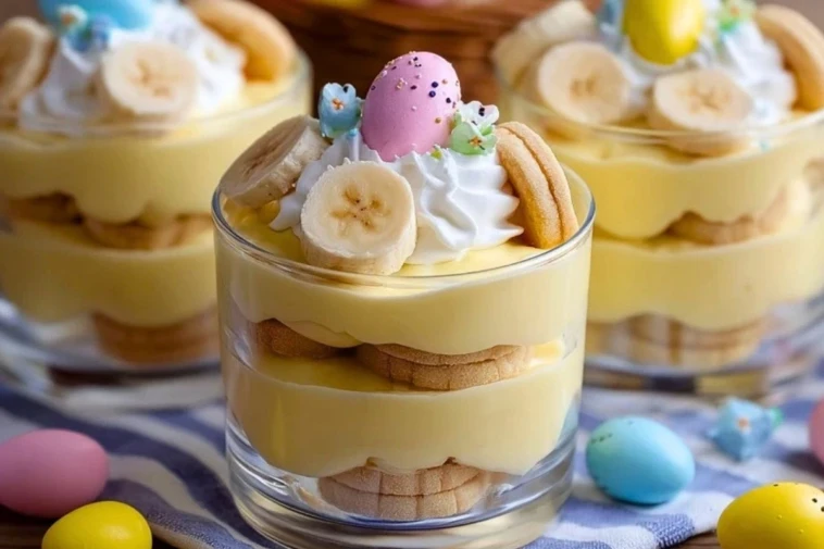 Easter Banana Pudding Cups