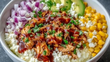 High Protein BBQ Chicken Cottage Cheese Bowl