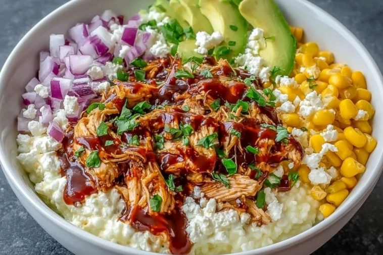 High Protein BBQ Chicken Cottage Cheese Bowl