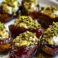 Honey Pistachio Ricotta Stuffed Dates