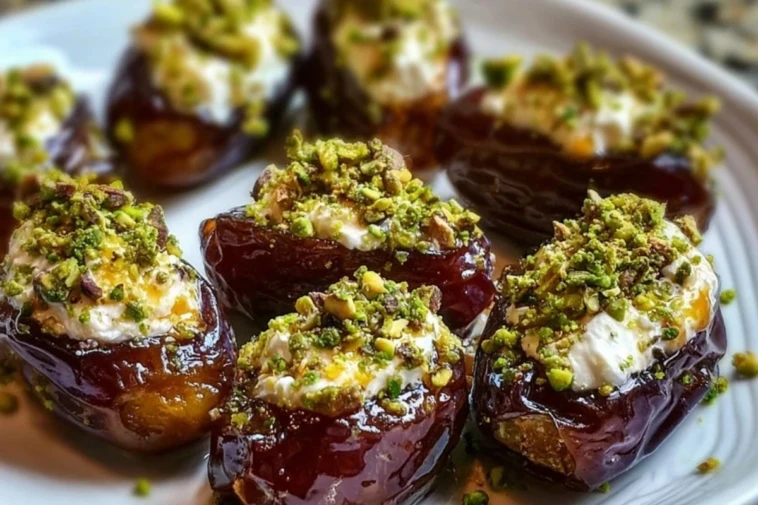 Honey Pistachio Ricotta Stuffed Dates