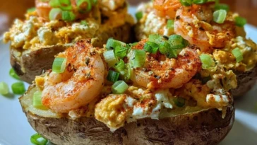 Loaded Cajun Seafood Stuffed Potatoes