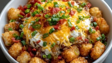 Loaded Tater Tot Breakfast Bowl