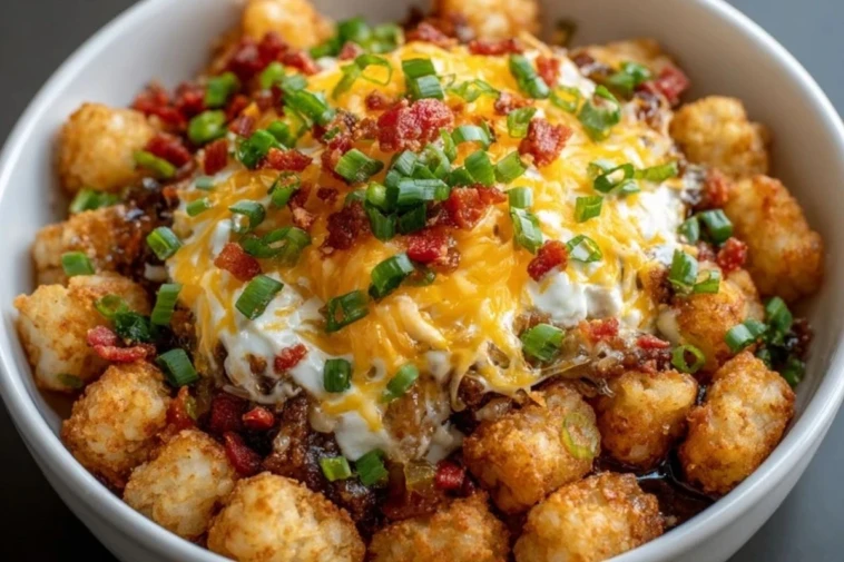 Loaded Tater Tot Breakfast Bowl