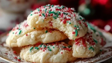 Melt-in-Your-Mouth Christmas Sprinkle Cookies