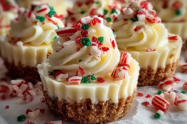 No-Bake Christmas Mini Cheesecakes