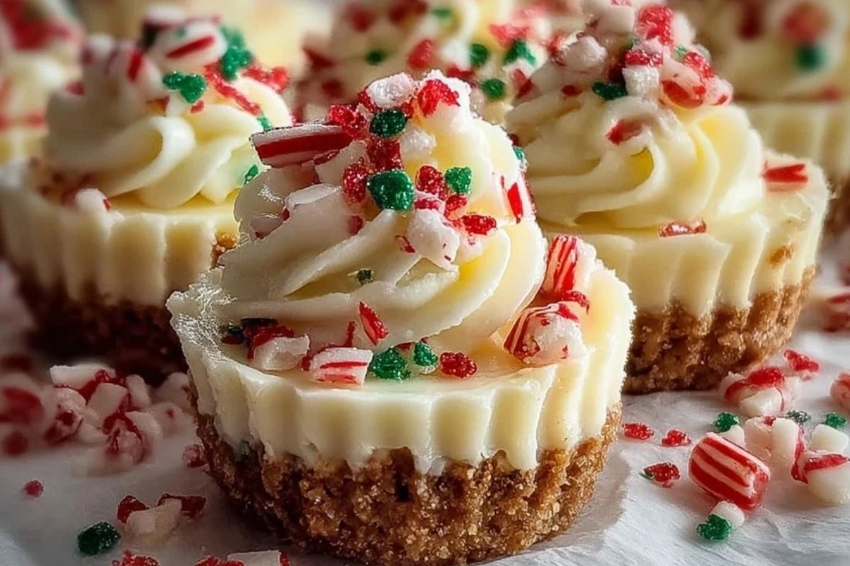 No-Bake Christmas Mini Cheesecakes