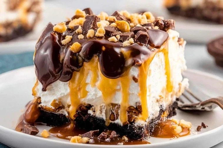 No-Bake Turtle Lasagna Dessert