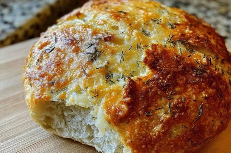 No-Knead Dill Gouda Artisan Bread