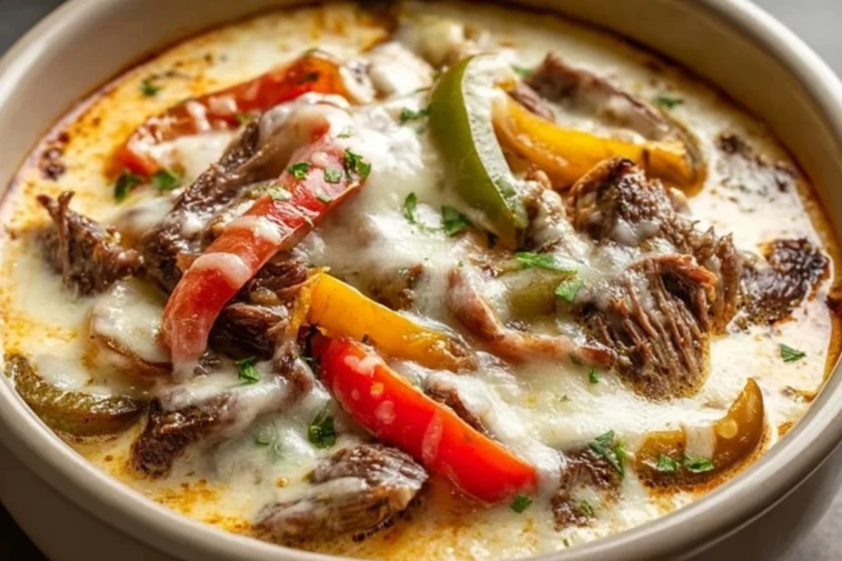 Philly Cheesesteak Soup