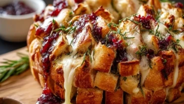 Pull-Apart Sourdough Brie and Cranberry Bread